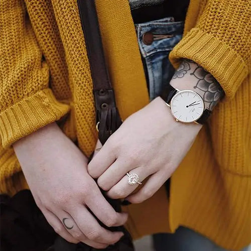 DW Leather Strap Men Wrist Watch